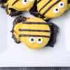 The Oreo Bumblebees comes on a gray wood backdrop.